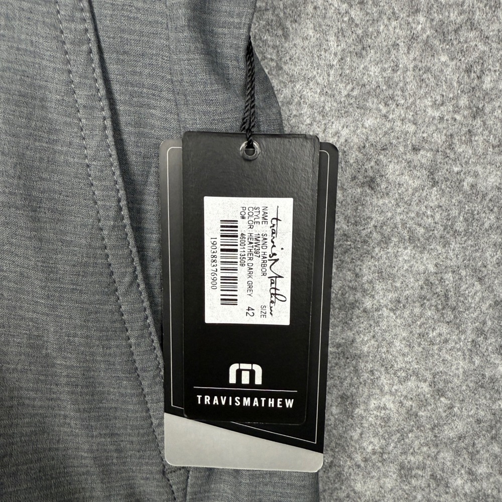 TravisMathew‎ Sand Harbor Golf Shorts Mens 42 Heather Dark Grey 1MW387 NWT - Picture 2 of 11